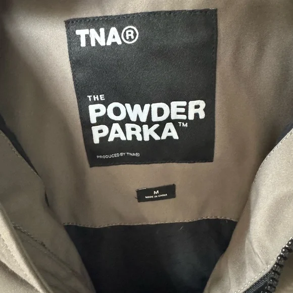 TNA The Powder Parks Tan Puffer Coat Weather-Resistant Hooded - Picture 3 of 6
